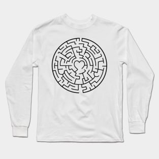 Smiling Happy Face Maze Long Sleeve T-Shirt